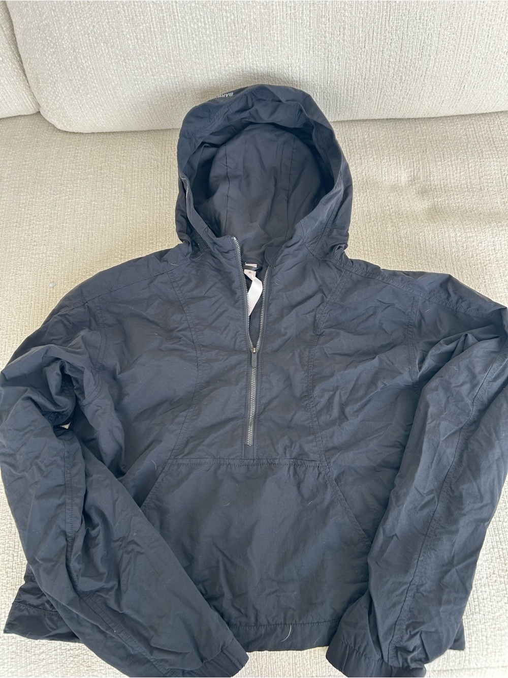 lululemon x Barry's black cropped 1/2 zip raincoat